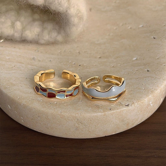 9 to 5 Ring Set - Veronica - Gold - Plated - Abbott Atelier