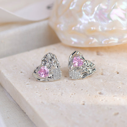 Felicity Pink Heart Earrings