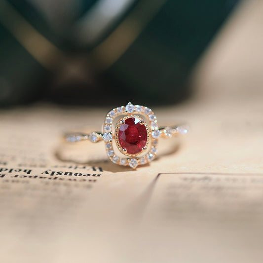 Ruby Halo Ring