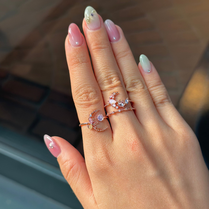 Rosy Moonrise Ring