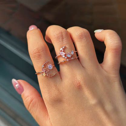 Rosy Moonrise Ring