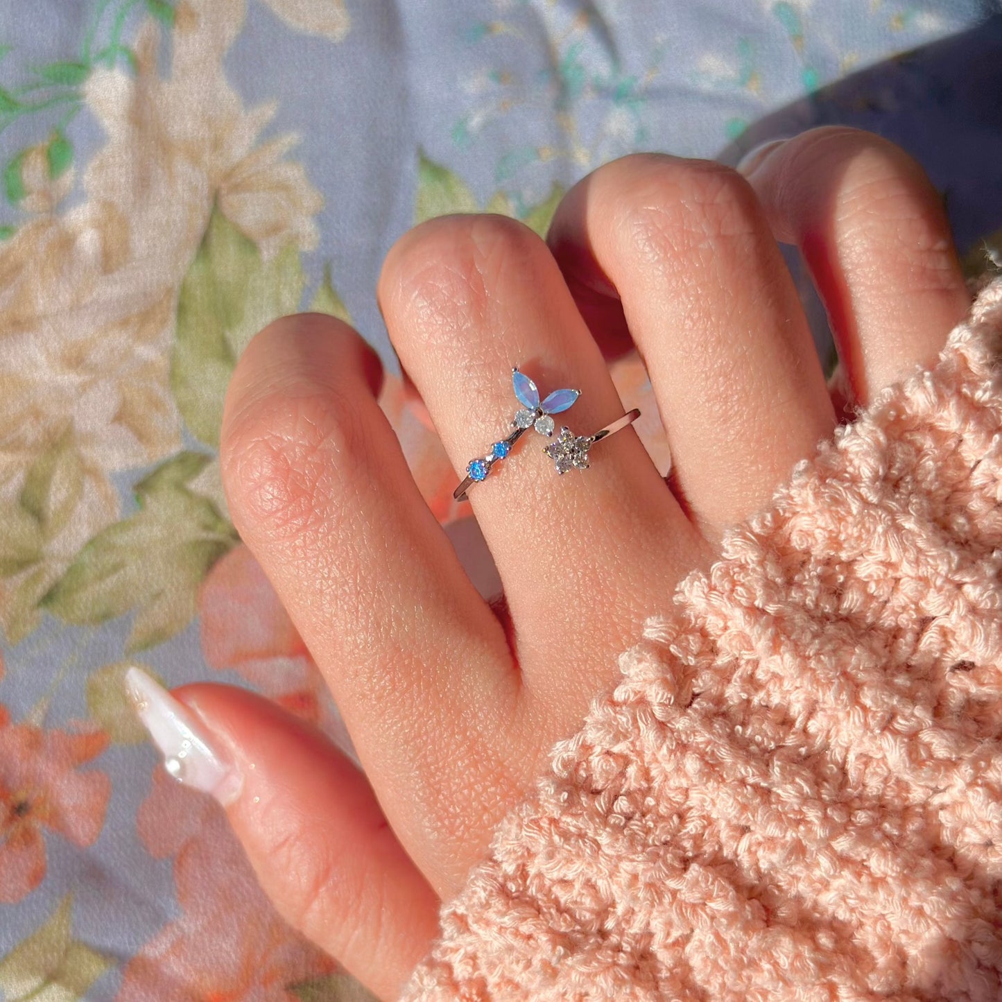 Blue Butterfly Ring