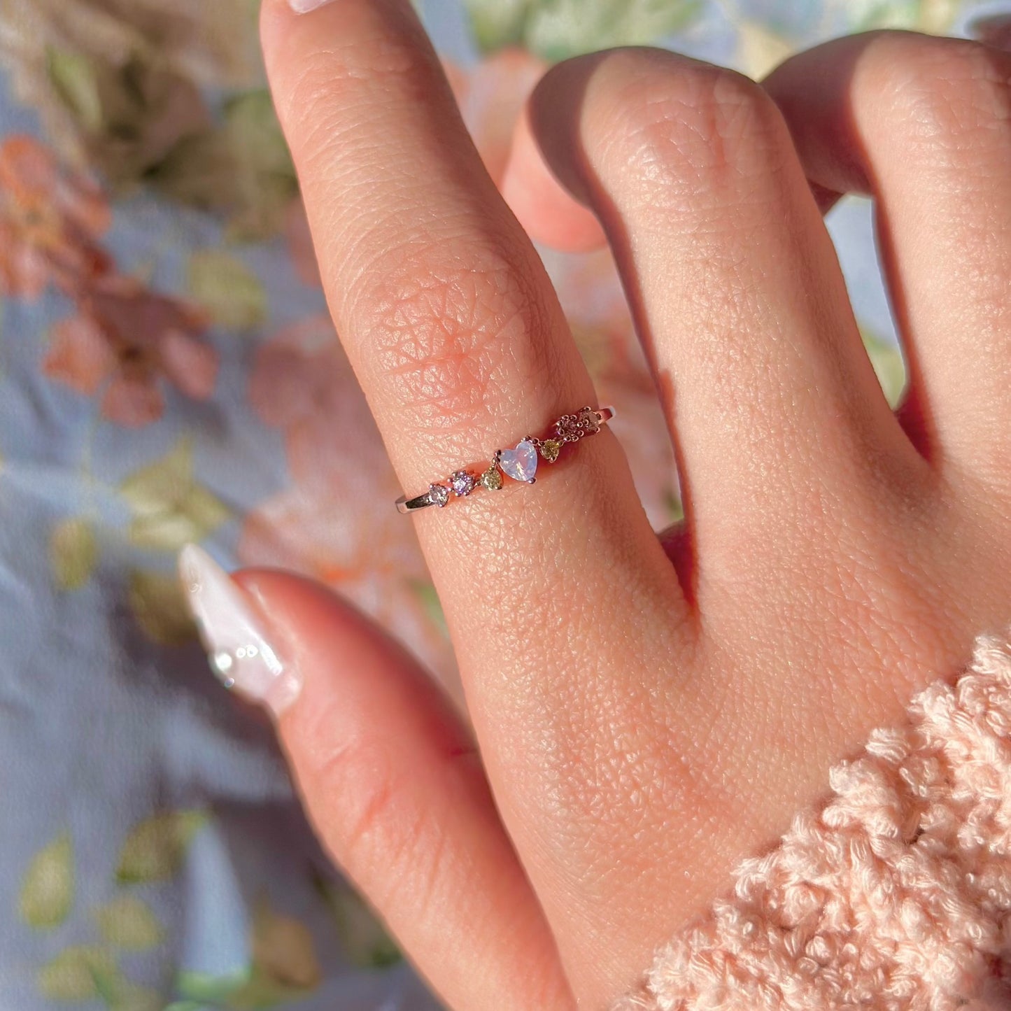 Flower Heart Ring