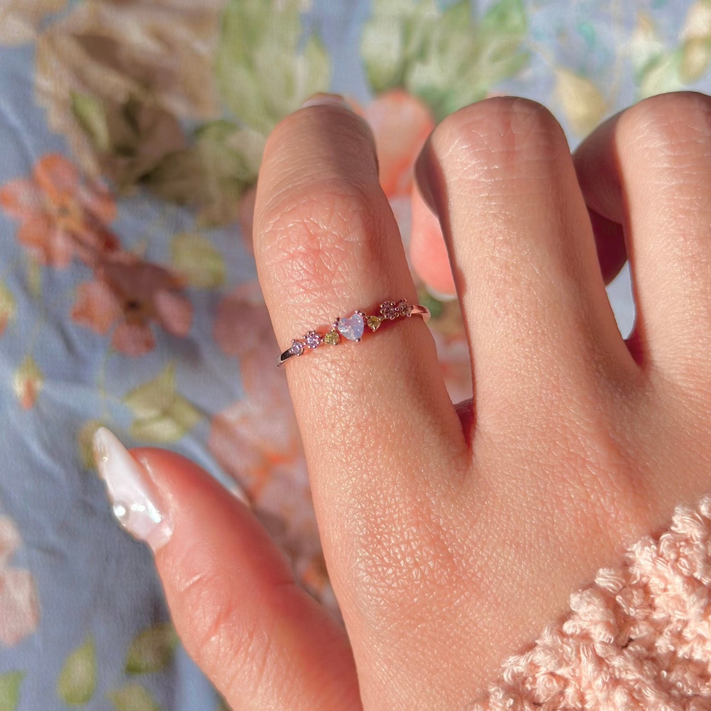 Flower Heart Ring