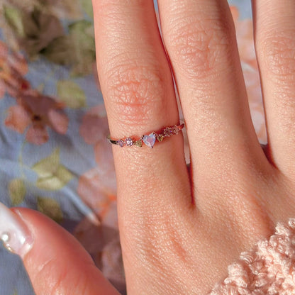 Flower Heart Ring