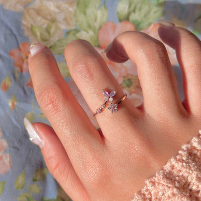 Pink Butterfly Ring