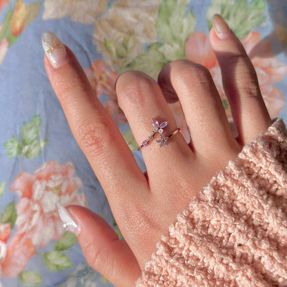 Pink Butterfly Ring