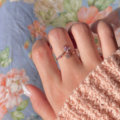 Pink Butterfly Ring