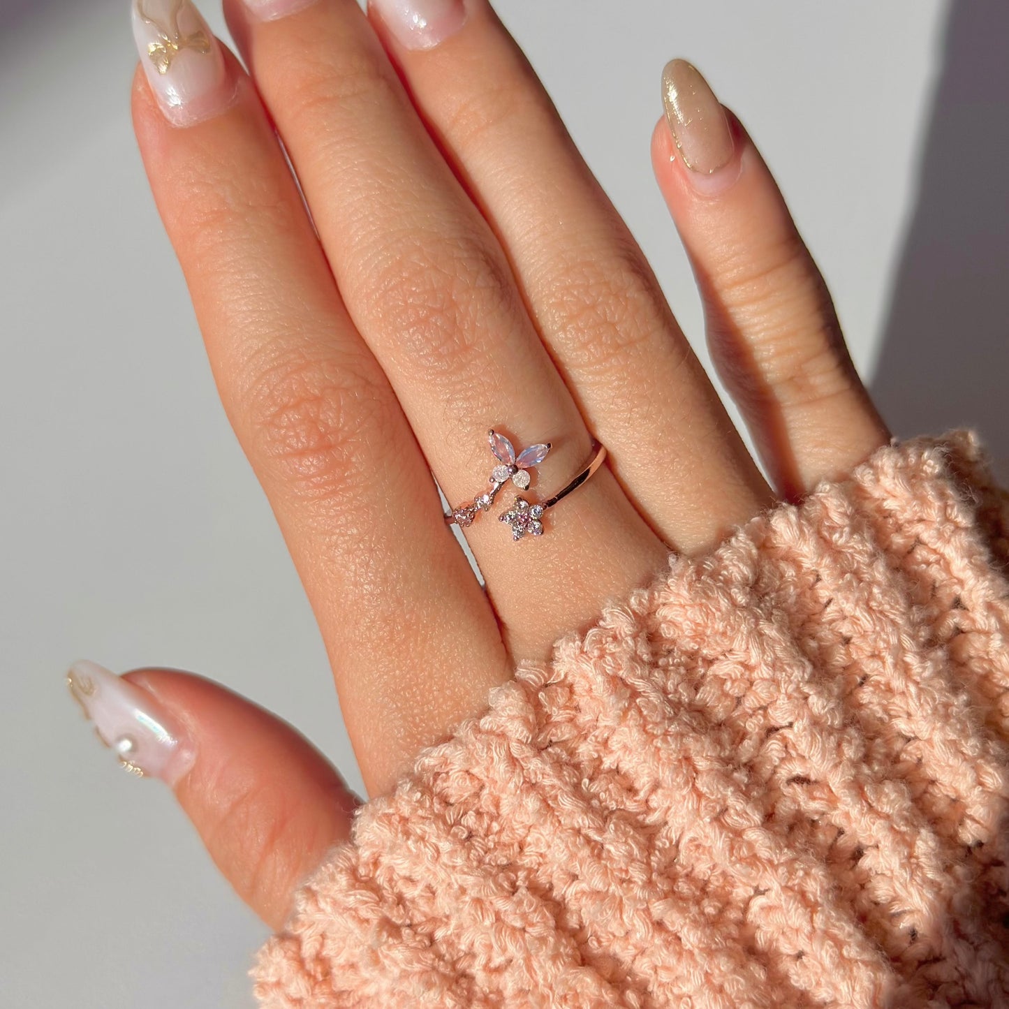 Pink Butterfly Ring