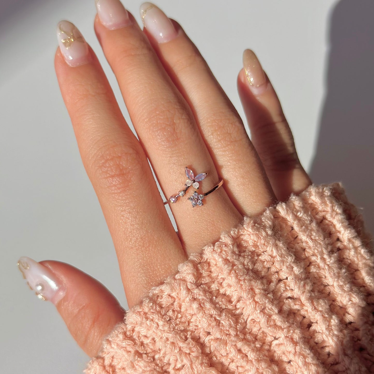 Pink Butterfly Ring