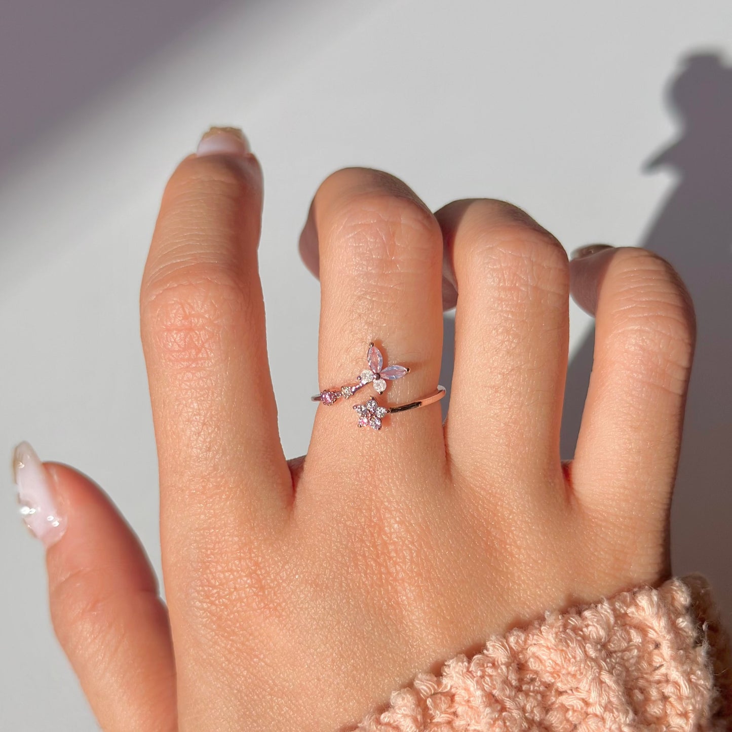 Pink Butterfly Ring