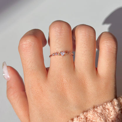 Flower Heart Ring