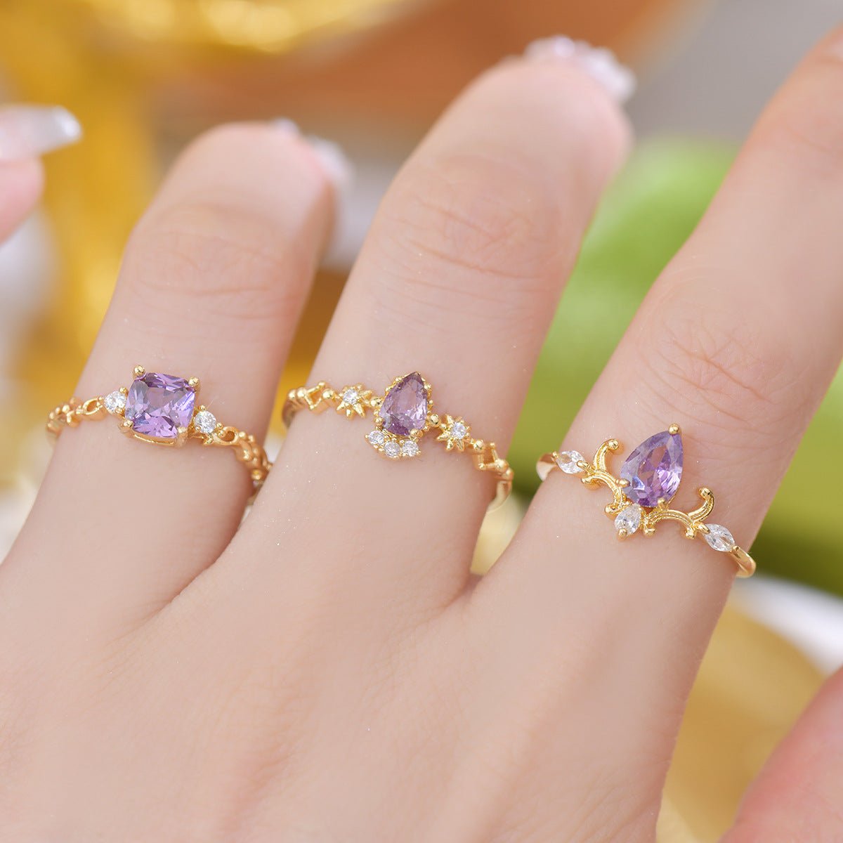 Alyssa Amethyst Ring - Gold - Plated - Abbott Atelier