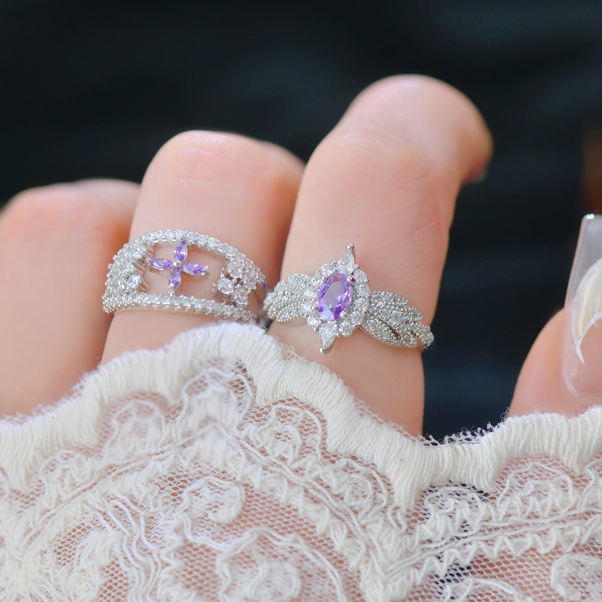 Amethyst Blossom Ring - Gold - Plated - Abbott Atelier