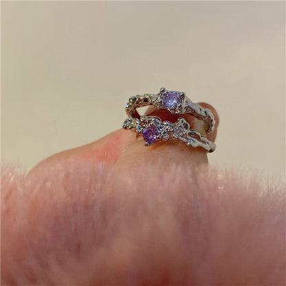 Amethyst Ring Set - Brielle - Gold - Plated - Abbott Atelier