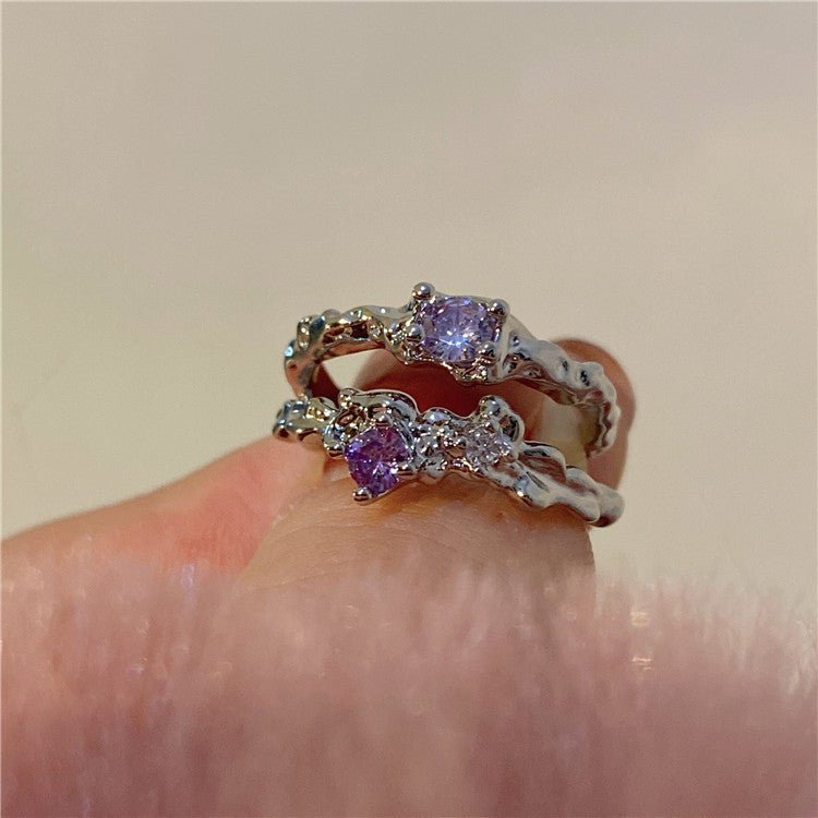 Amethyst Ring Set - Brielle - Gold - Plated - Abbott Atelier