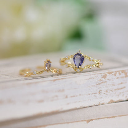 Amethyst Ring Set - Violet - Gold - Plated - Abbott Atelier