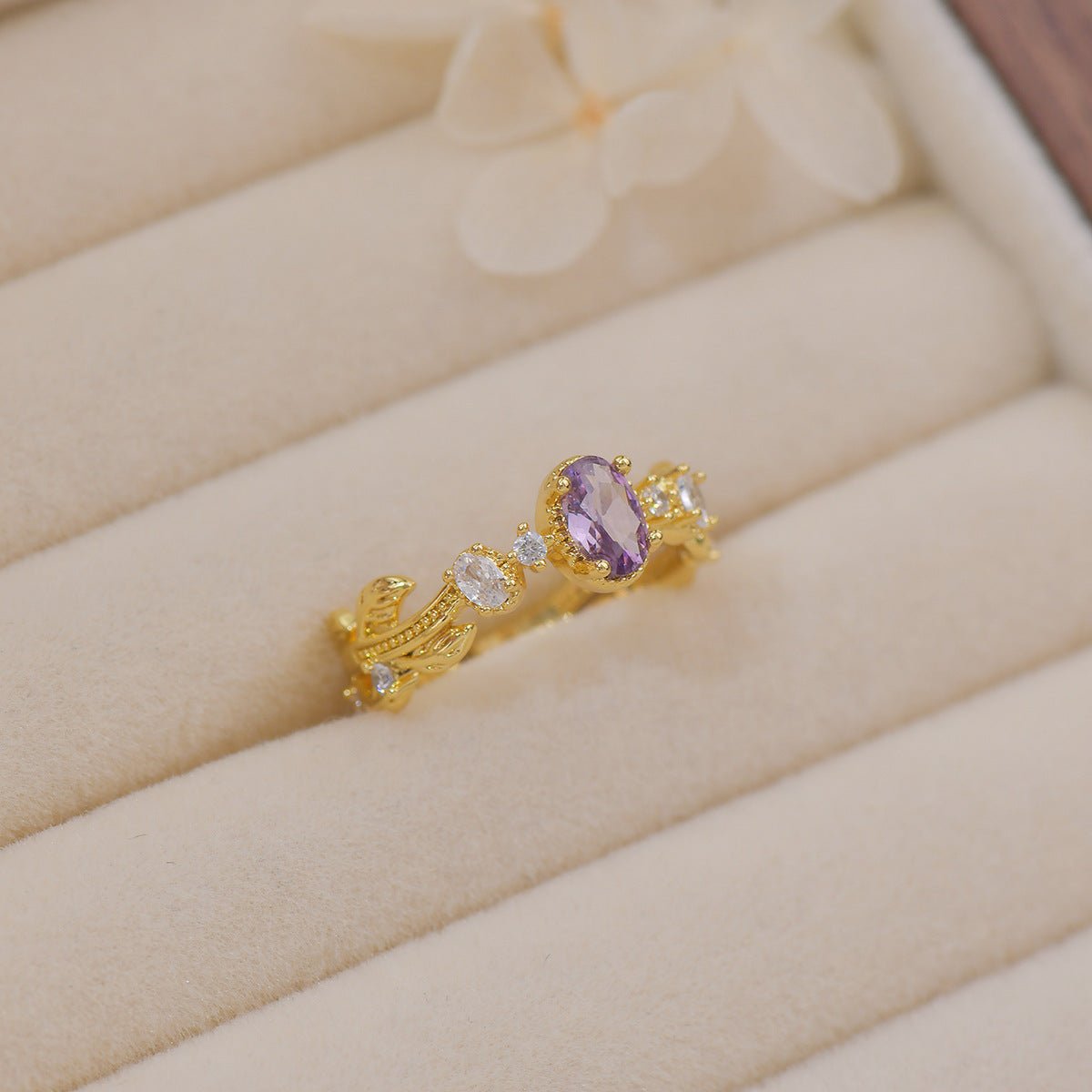 Amethyst Rococo Ring Set - Gold - Plated - Abbott Atelier