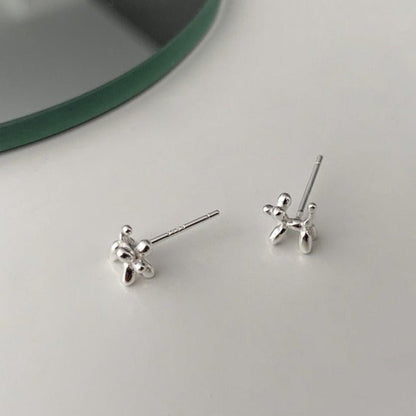 Balloon Dog Stud Earrings (Solid Silver) - Hypoallergenic - Abbott Atelier