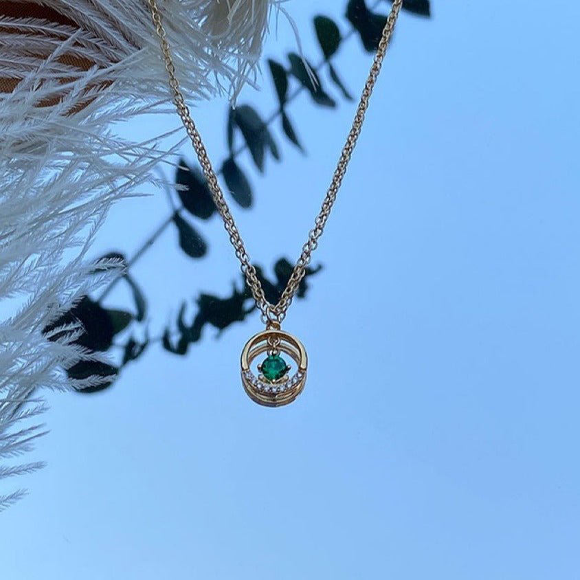 Baroque Emerald Necklace - Eva - Gold - Filled - Abbott Atelier