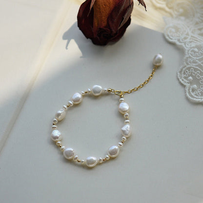 Baroque Pearl Bracelet - Kayleen (Solid Silver) - Freshwater Pearls - Abbott Atelier