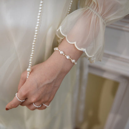 Baroque Pearl Bracelet - Kayleen (Solid Silver) - Freshwater Pearls - Abbott Atelier