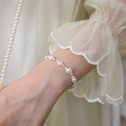 Baroque Pearl Bracelet - Kayleen (Solid Silver) - Freshwater Pearls - Abbott Atelier