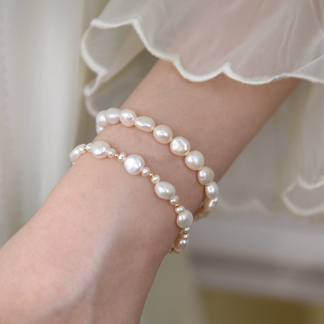 Baroque Pearl Bracelet - Kayleen (Solid Silver) - Freshwater Pearls - Abbott Atelier