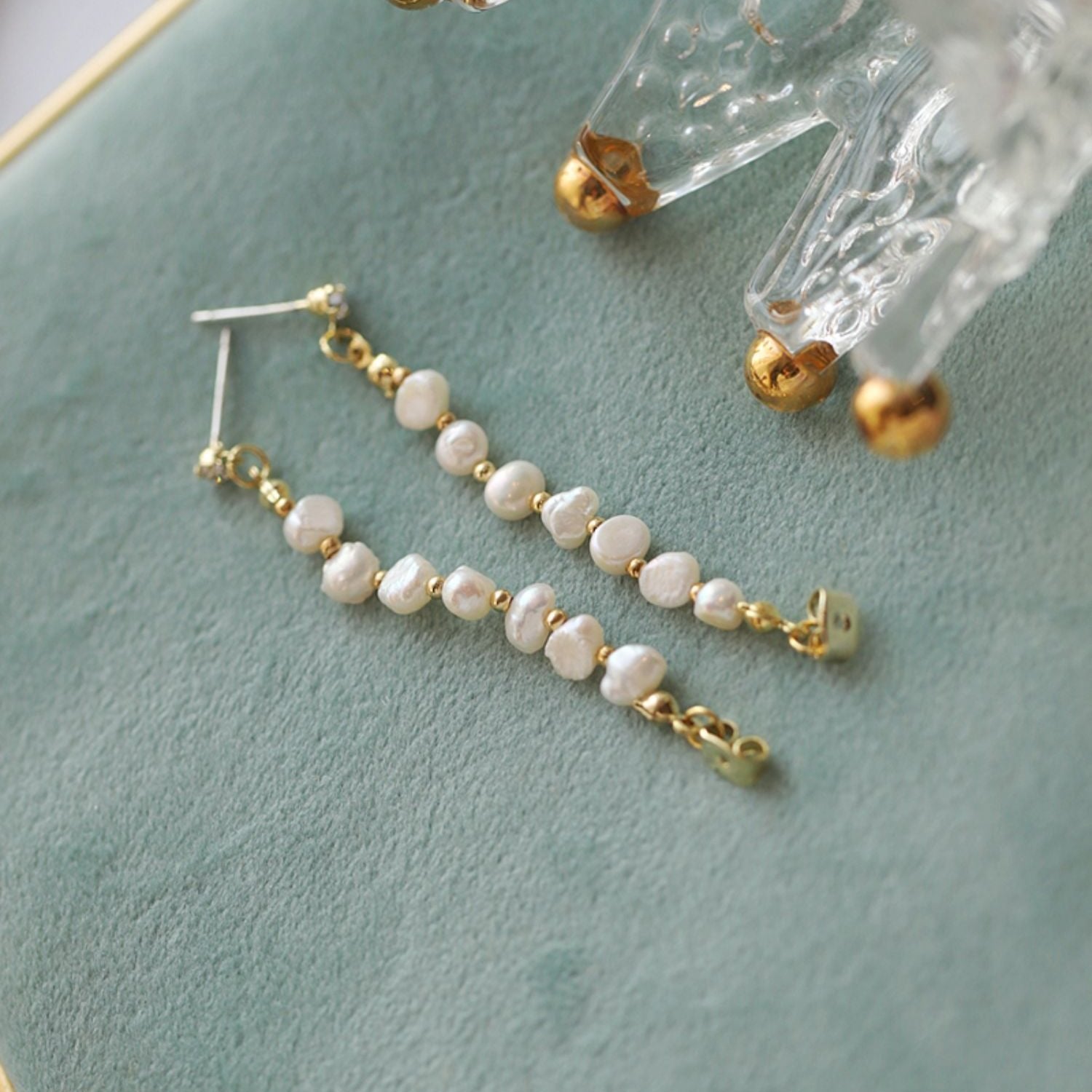 Baroque Pearl Hoop Earrings - Hypoallergenic - Abbott Atelier