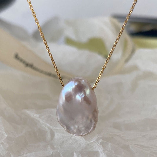 Baroque Pearl Necklace (Solid Silver) - Selena - Hypoallergenic - Abbott Atelier