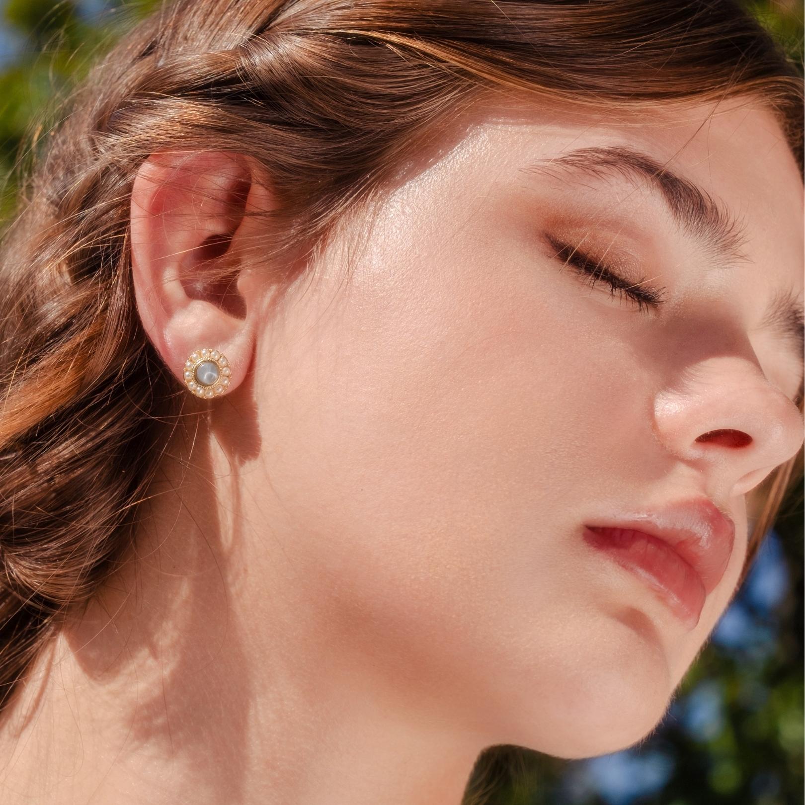 Baroque Stud Earrings - Rebecca - Hypoallergenic - Abbott Atelier
