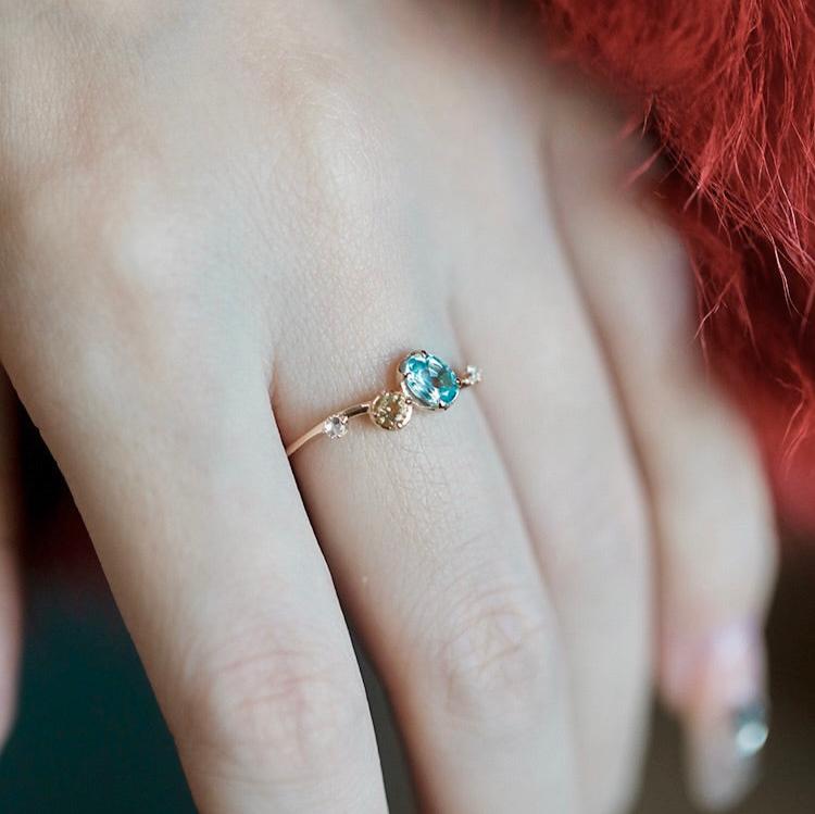 Blue Starlit Ring - Gold - Plated - Abbott Atelier