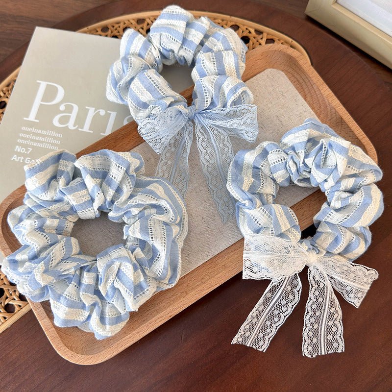 Blue Stripe Scrunchie (3 Styles) - For Hair - Abbott Atelier