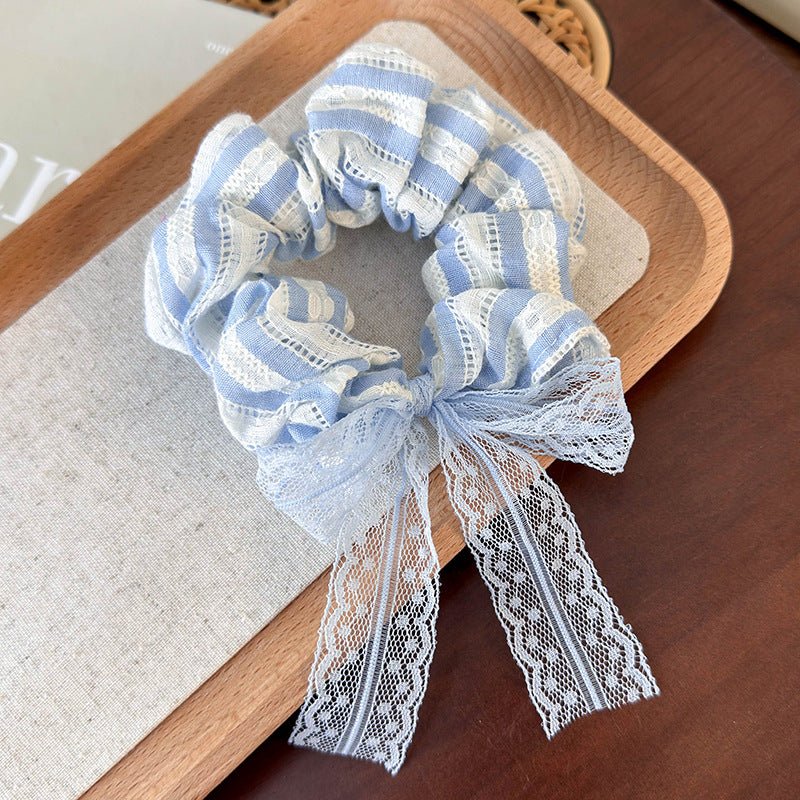 Blue Stripe Scrunchie (3 Styles) - For Hair - Abbott Atelier