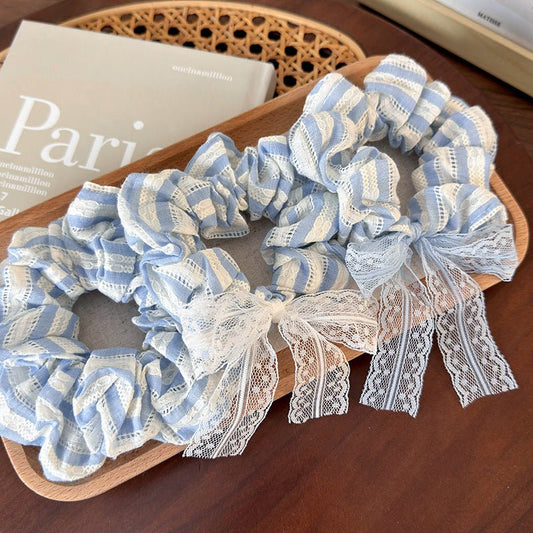 Blue Stripe Scrunchie (3 Styles) - For Hair - Abbott Atelier