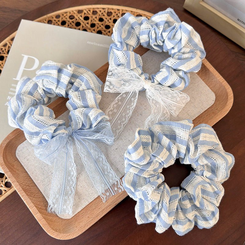 Blue Stripe Scrunchie (3 Styles) - For Hair - Abbott Atelier