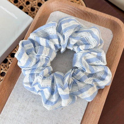 Blue Stripe Scrunchie (3 Styles) - For Hair - Abbott Atelier