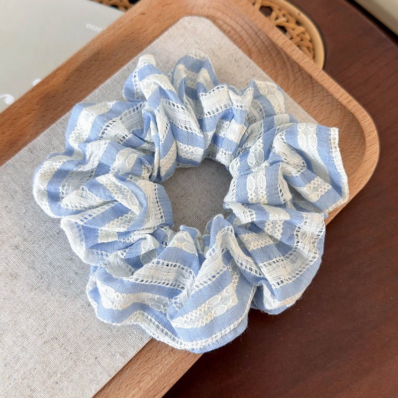 Blue Stripe Scrunchie (3 Styles) - For Hair - Abbott Atelier