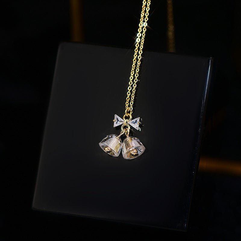 Bow and Bells Necklace - Gold - Plated - Abbott Atelier