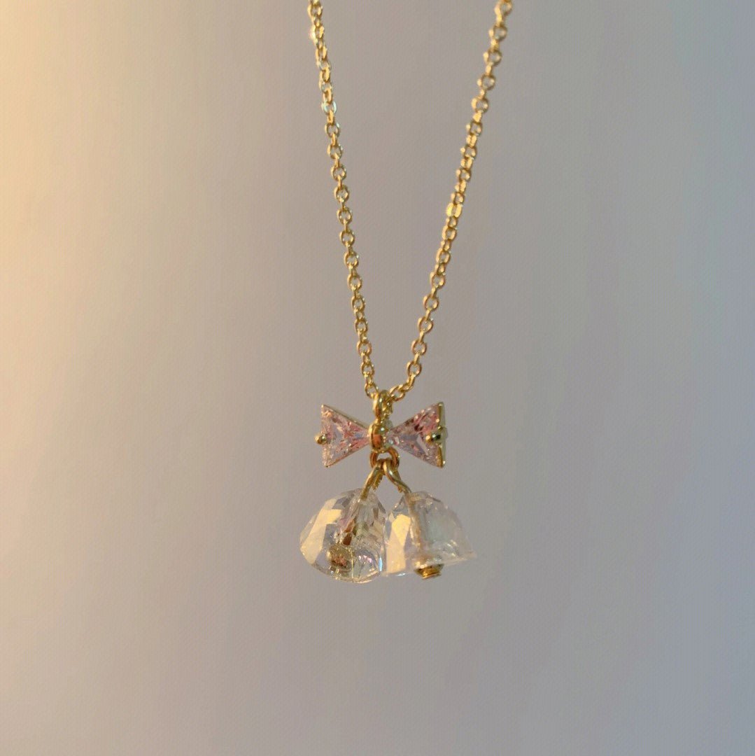 Bow and Bells Necklace - Gold - Plated - Abbott Atelier