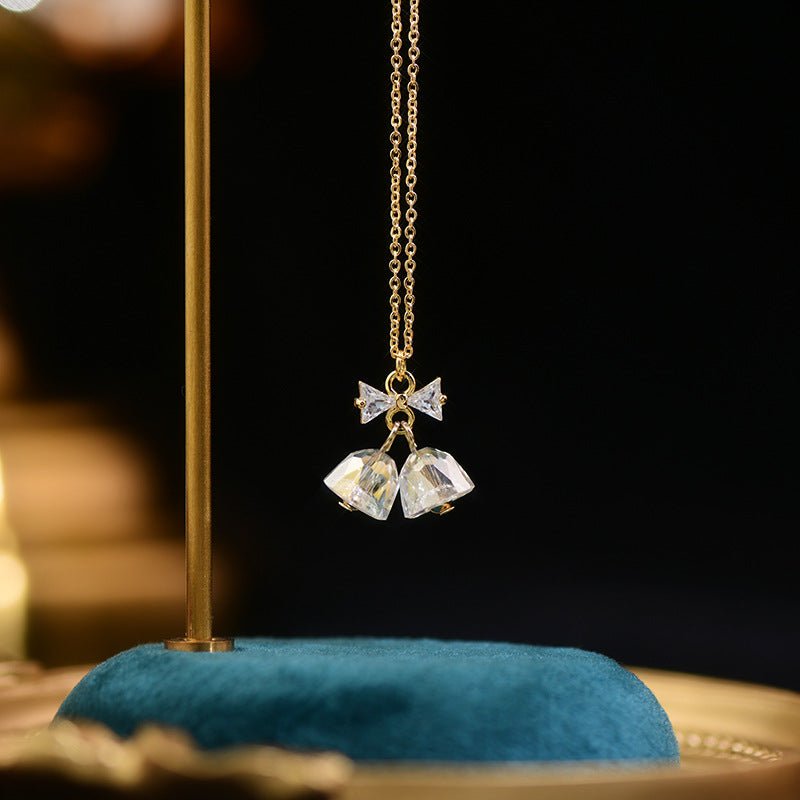 Bow and Bells Necklace - Gold - Plated - Abbott Atelier