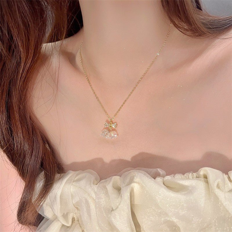 Bow and Bells Necklace - Gold - Plated - Abbott Atelier