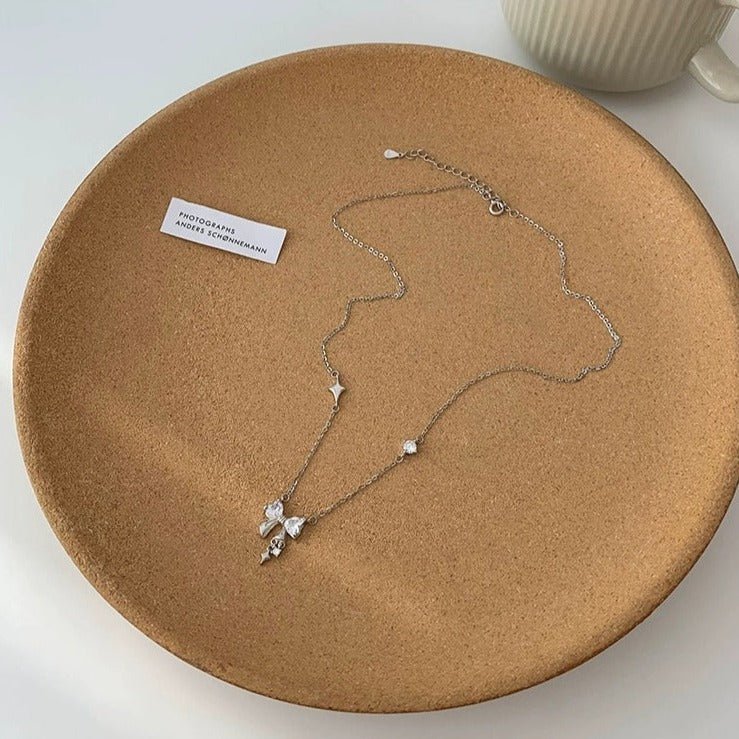 Bow Necklace (Solid Silver) - Caroline - Hypoallergenic - Abbott Atelier