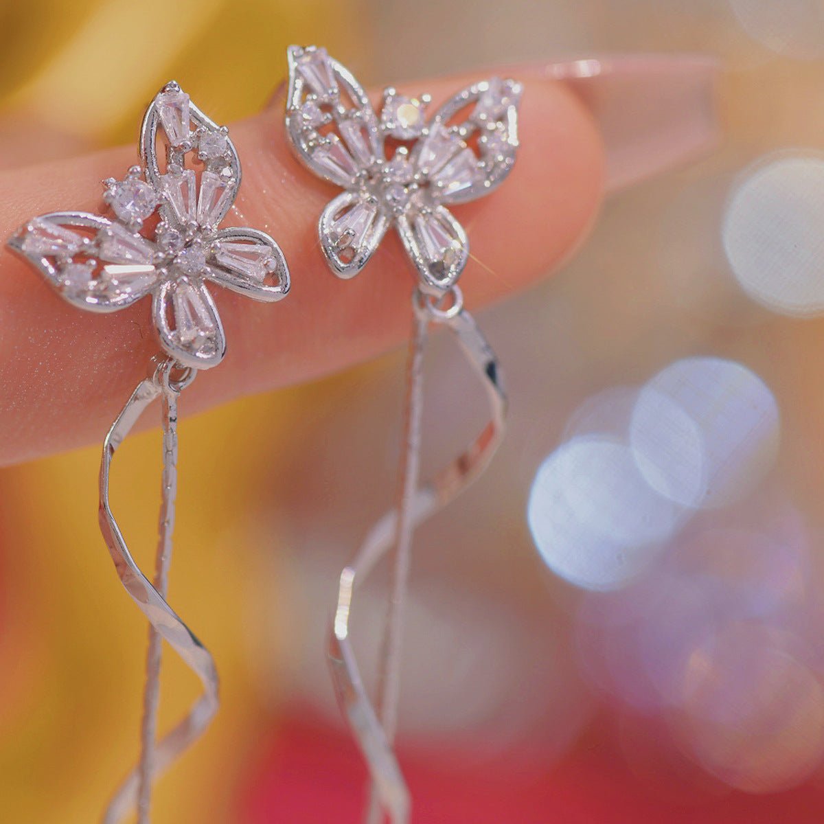 Butterfly Drop Earrings - Tara - Hypoallergenic - Abbott Atelier