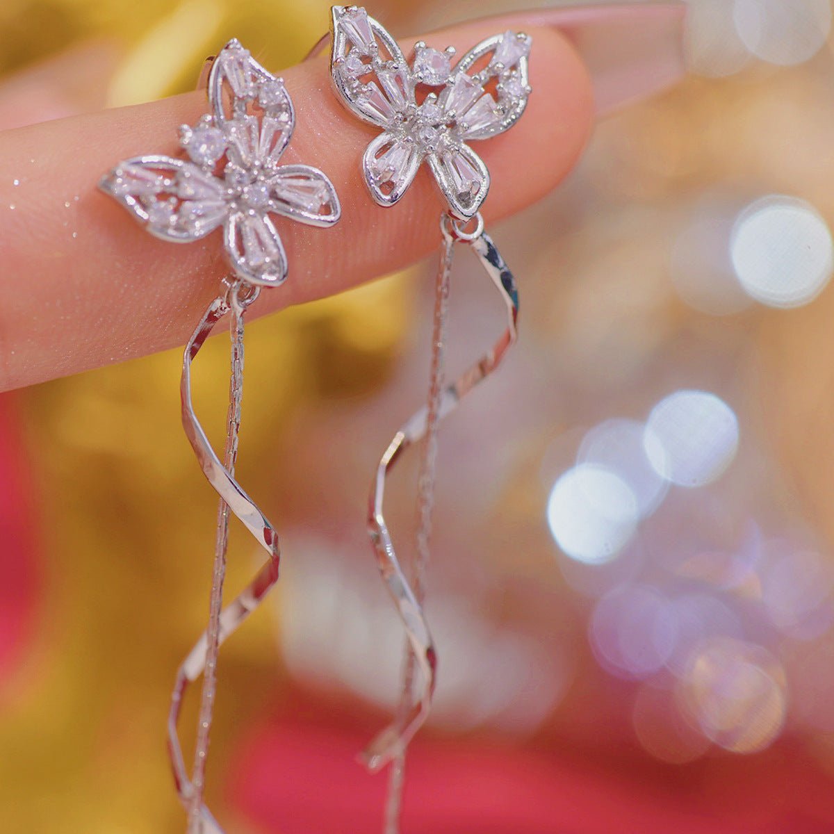 Butterfly Drop Earrings - Tara - Hypoallergenic - Abbott Atelier