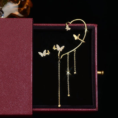 Butterfly Earring and Ear Cuff - Marcie - Gold - Plated - Abbott Atelier