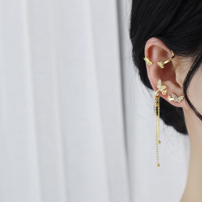 Butterfly Earring and Ear Cuff - Marcie - Gold - Plated - Abbott Atelier