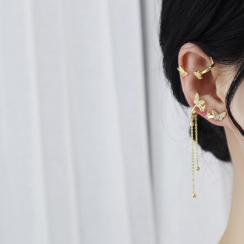 Butterfly Earring and Ear Cuff - Marcie - Gold - Plated - Abbott Atelier