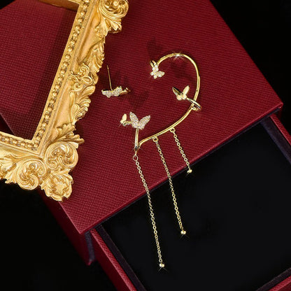 Butterfly Earring and Ear Cuff - Marcie - Gold - Plated - Abbott Atelier