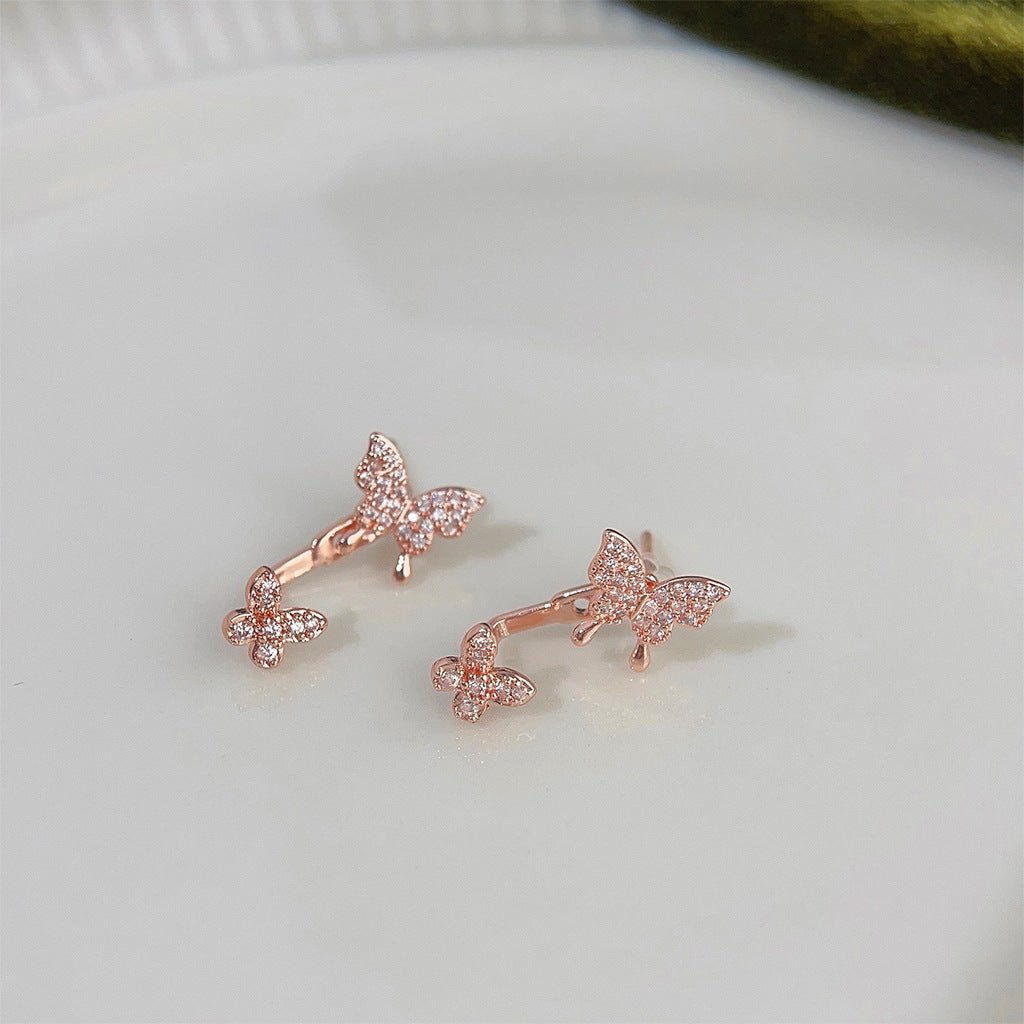 Butterfly Earrings in Rose Gold - Hypoallergenic - Abbott Atelier